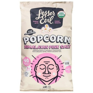 Lesser Evil Popcorn Organic Himalayan Pink Salt 12/4.6 OZ [UNFI #2846368] [ebt]
