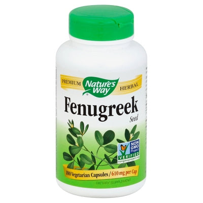 Natures Way Fenugreek Seed 610 Mg Vegetarian Capsules 1/180 CT [UNFI-CARLISLE #967331] [ebt]
