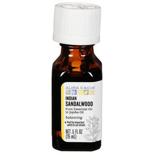 Aura Cacia Pure Essential Oil Indian Sandalwood Balancing 1/.5 OZ [UNFI-CARLISLE #2414340]