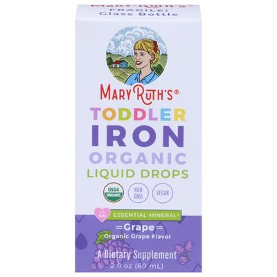 Mary Ruths Iron Organic Toddler Liquid Drops Grape 1/2 OZ [UNFI-CARLISLE #2922805]