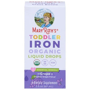 Mary Ruths Iron Organic Toddler Liquid Drops Grape 1/2 OZ [UNFI-CARLISLE #2922805]