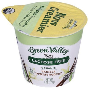 Green Valley Creamery Yogurt Lactose Free Lowfat Organic Vanilla 12/6 OZ [UNFI #473884] [ebt]