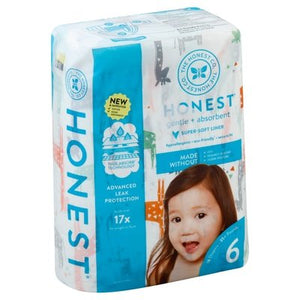 The Honest Co Diapers Size 6 (35+ Pounds) Multicolored Giraffes 1/18 CT [UNFI-CARLISLE #2452720]