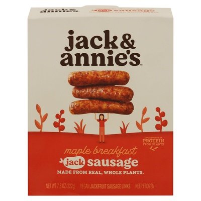 Jack & Annies Jackfruit Sausage Links Vegan Maple Breakfast 8/7.2 OZ [UNFI #2972701] [ebt]