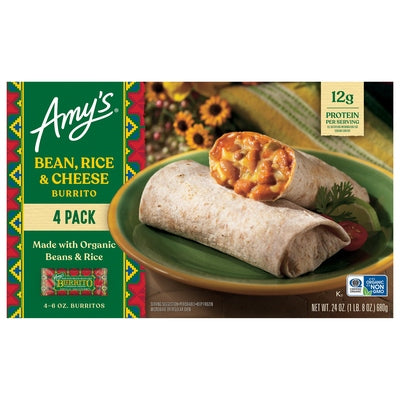 Amys Burrito Bean Rice & Cheese 4 Pack 6/24 OZ [UNFI #2984532] [ebt]