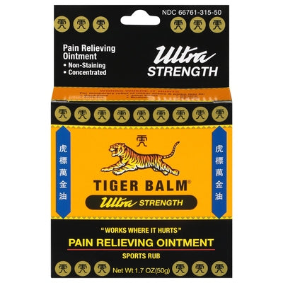 Tiger Balm Pain Relieving Ointment Ultra Strength Sports Rub 1/1.7 OZ [UNFI-CARLISLE #867424]