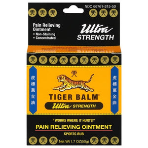 Tiger Balm Pain Relieving Ointment Ultra Strength Sports Rub 1/1.7 OZ [UNFI-CARLISLE #867424]