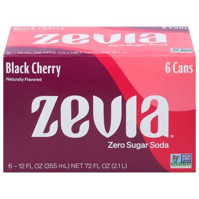 Zevia Soda Zero Sugar Black Cherry 4/6/12 OZ [UNFI #2980480] [ebt]