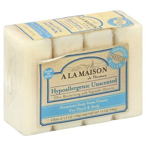 A La Maison Soap Hypoallergenic For Hand & Body Value Pack 1/4/3.5 OZ [UNFI-CARLISLE #702894]