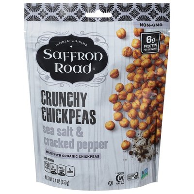 Saffron Road Chickpeas Sea Salt & Cracked Pepper Crunchy 6/5.4 OZ [UNFI #2865939] [ebt]
