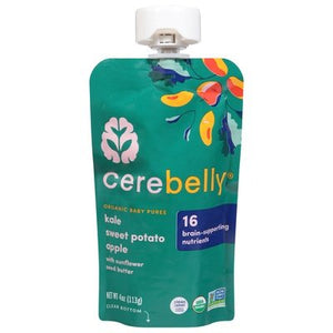 Cerebelly Baby Puree Organic Kale Sweet Potato Apple 6/4 OZ [UNFI-CARLISLE #2786630] [ebt]