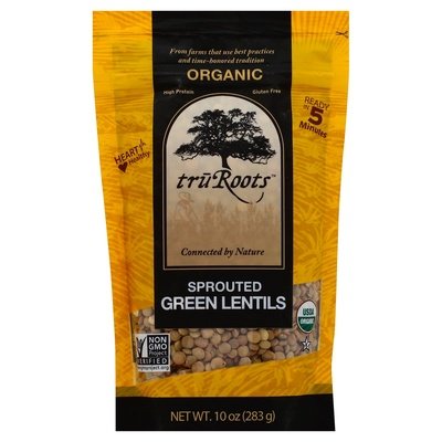 Truroots Green Lentils Sprouted Organic 6/10 OZ [UNFI #0937383] [ebt]