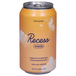 Recess Sparkling Water Peach Ginger Mood 12/12 OZ [UNFI #2765162] [ebt]