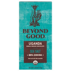 Beyond Good Dark Chocolate Sea Salt Uganda 85% Cocoa 12/2.64 OZ [UNFI-CARLISLE #2951895] [ebt]