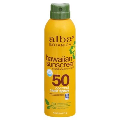 Alba Botanica Hawaiian Sunscreen Coconut Clear Spray Broad Spectrum Spf 50 1/5 OZ [UNFI-CARLISLE #2927093]