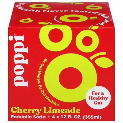 Poppi Prebiotic Soda Cherry Limeade 6/4/12 OZ [UNFI #2975571] [ebt]
