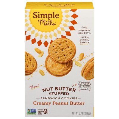 Simple Mills Sandwich Cookies Creamy Peanut Butter 8/6.7 OZ [UNFI #2842508] [ebt]
