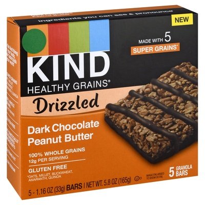 Kind Granola Bars Dark Chocolate Peanut Butter Drizzled 5 Pack 8/5/1.16 OZ [UNFI #2858579] [ebt]