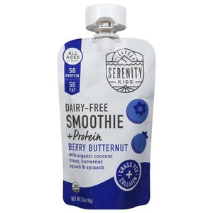 Serenity Kids Smoothie + Protein Dairy-Free Berry Butternut 6+ Months 6/3.5 OZ [UNFI-CARLISLE #2929776] [ebt]