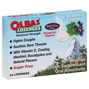 Olbas Lozenges Sugar Free Maximum Strength Black Currant Flavor 1/24 CT [UNFI-CARLISLE #1473859]