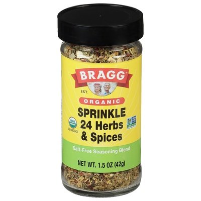Bragg Salt-Free Seasoning Blend Sprinkle 24 Herbs & Spices Organic 12/1.5 OZ [UNFI #0601302] [ebt]