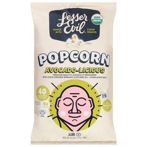 Lesser Evil Popcorn Organic Avocado-Licious 12/4.6 OZ [UNFI #2846384] [ebt]