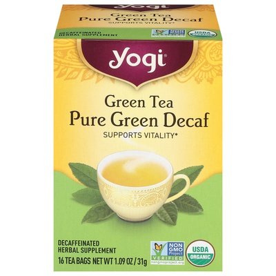 Yogi Green Tea Pure Green Decaf Tea Bags 6/16 Bag [UNFI #0355495] [ebt]