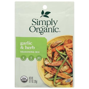 Simply Organic Seasoning Mix Garlic & Herb 12/.71 OZ [UNFI #1561711] [ebt]