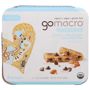 Gomacro Macrobars Coconut + Almond Butter + Chocolate Chips 7/4/2.3 OZ [UNFI #2568228] [ebt]