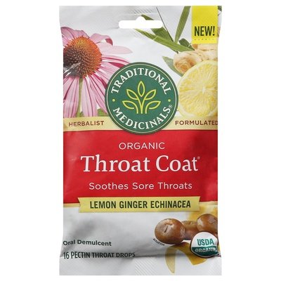 Traditional Medicinals Throat Coat Organic Lemon Ginger Echinacea 12/16 CT [UNFI #2583987]
