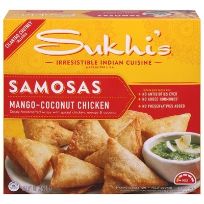 Sukhis Samosas Mango-Coconut Chicken 6/10 OZ [UNFI #1787654] [ebt]