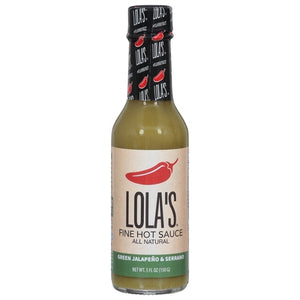 Lolas Fine Hot Sauce Green Jalapeno & Serrano 12/5 OZ [UNFI #02794022] [ebt]