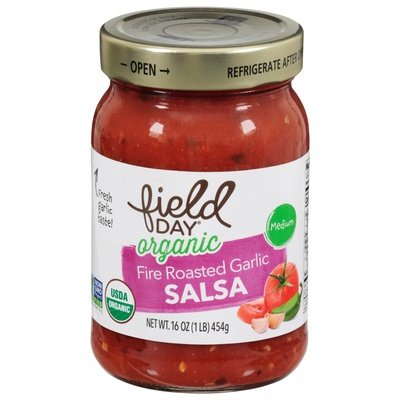 Field Day Salsa Organic Medium Fire Roasted Garlic 12/16 OZ [UNFI #853267] [ebt]