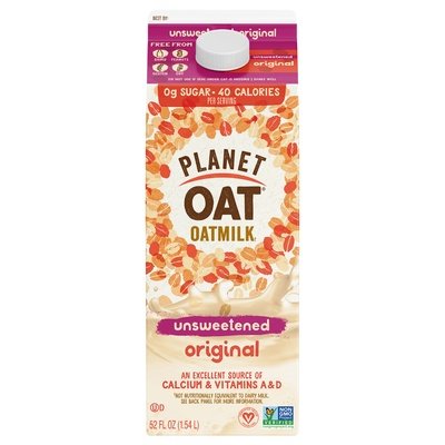 Planet Oat Oatmilk Unsweetened Original 6/52 OZ [UNFI #2768018] [ebt]
