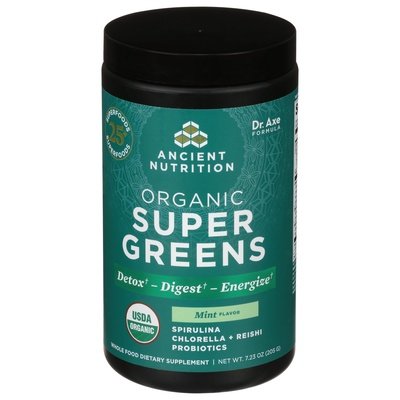 Ancient Nutrition Super Greens Organic Mint Flavor 1/7.23 OZ [UNFI-CARLISLE #2936888]