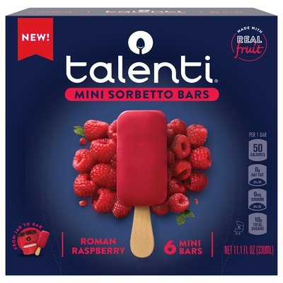 Talenti Gelato E Sorbetto Mini Sorbetto Bars Roman Raspberry 6/6/11.1FZ [UNFI #2964187] [ebt]
