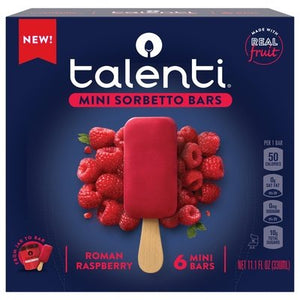 Talenti Gelato E Sorbetto Mini Sorbetto Bars Roman Raspberry 6/6/11.1FZ [UNFI #2964187] [ebt]