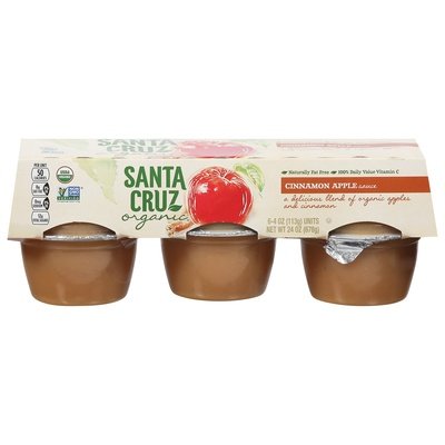 Santa Cruz Organic Apple Sauce Cinnamon 12/6/4 OZ [UNFI #160119] [ebt]