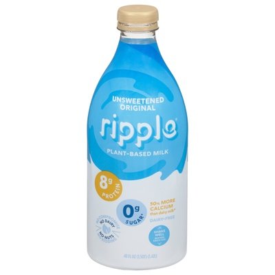Ripple Foods Milk Plant-Based Dairy-Free Unsweetened Original 6/48 OZ [UNFI #1844109] [ebt]