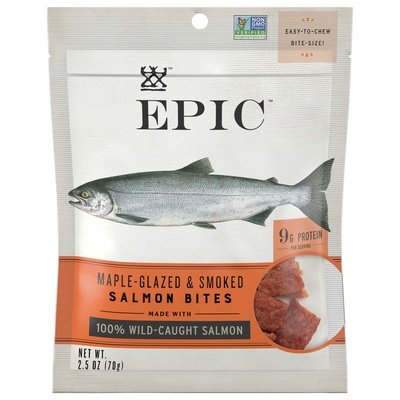 Epic Salmon Bites Maple-Glazed & Smoked Bite-Size! 8/2.5 OZ [UNFI-CARLISLE #2171346] [ebt]