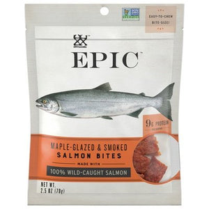 Epic Salmon Bites Maple-Glazed & Smoked Bite-Size! 8/2.5 OZ [UNFI-CARLISLE #2171346] [ebt]