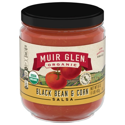 Muir Glen Salsa Black Bean & Corn Medium 12/16 OZ [UNFI #0553123] [ebt]
