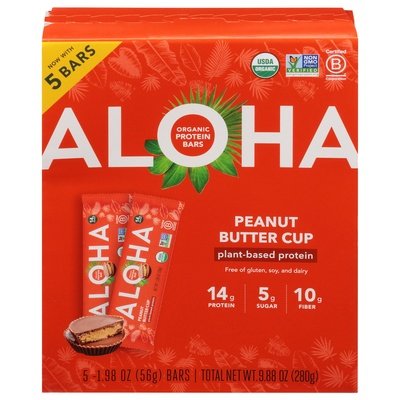 Aloha Protein Bars Organic Peanut Butter Cup 6/5 CT [UNFI #2970986] [ebt]