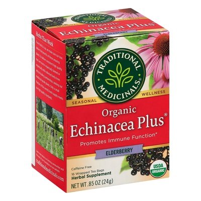 Traditional Medicinals Herbal Supplement Organic Echinacea Plus Elderberry Tea Bags 6/16 BAG [UNFI #951558] [ebt]