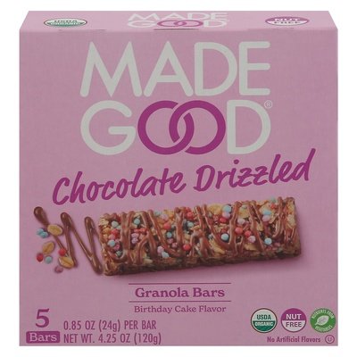Made Good Granola Bars Chocolate Drizzled Birthday Cake Flavor 6/5/.85 OZ [UNFI #2764173] [ebt]