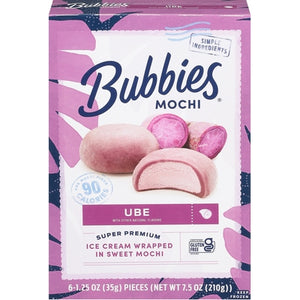 Bubbies Hawaii Ice Cream Ube Super Premium 8/7.5 OZ [UNFI #03004967] [ebt]