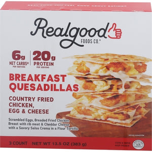 Real Good Food Co. Llc Breakfast Quesadillas Country Fried Chicken Egg & Cheese 6/13.5 OZ [UNFI #03065000] [ebt]