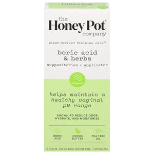 The Honey Pot Suppositories + Applicator Boric Acid & Herbs 1/14 CT [UNFI-CARLISLE #3068897]