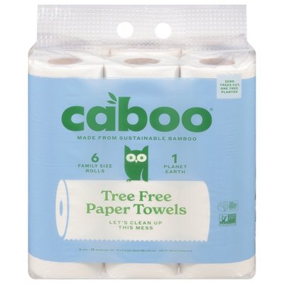 Caboo Paper Towels Tree Free Family Size 4/6 PACK [UNFI #2793982]
