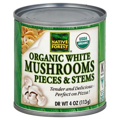 Native Forest Mushrooms Organic White Pieces & Stems 12/4 OZ [UNFI #0269936] [ebt]